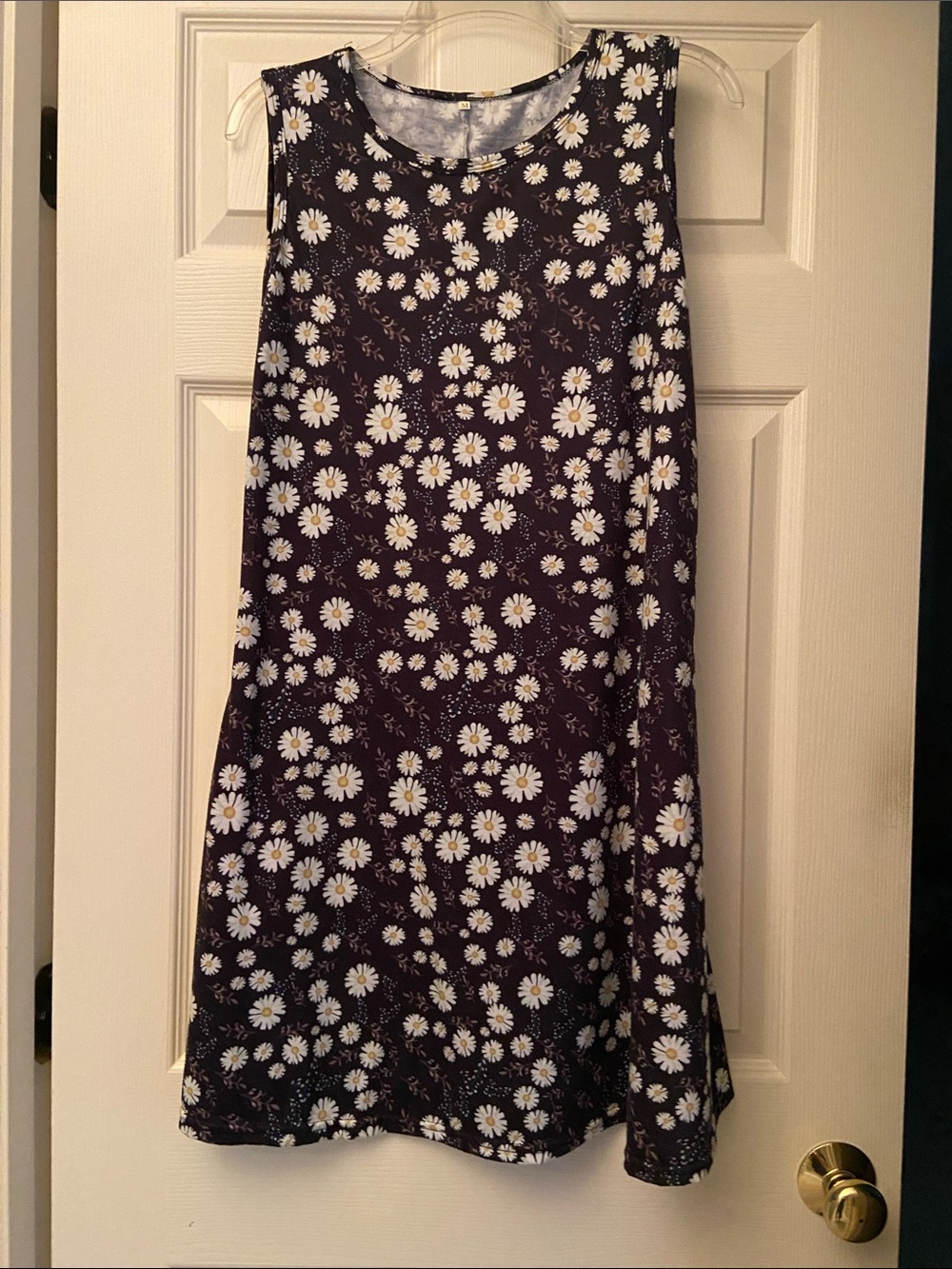Floral Daisy A-Line Skirt in Black